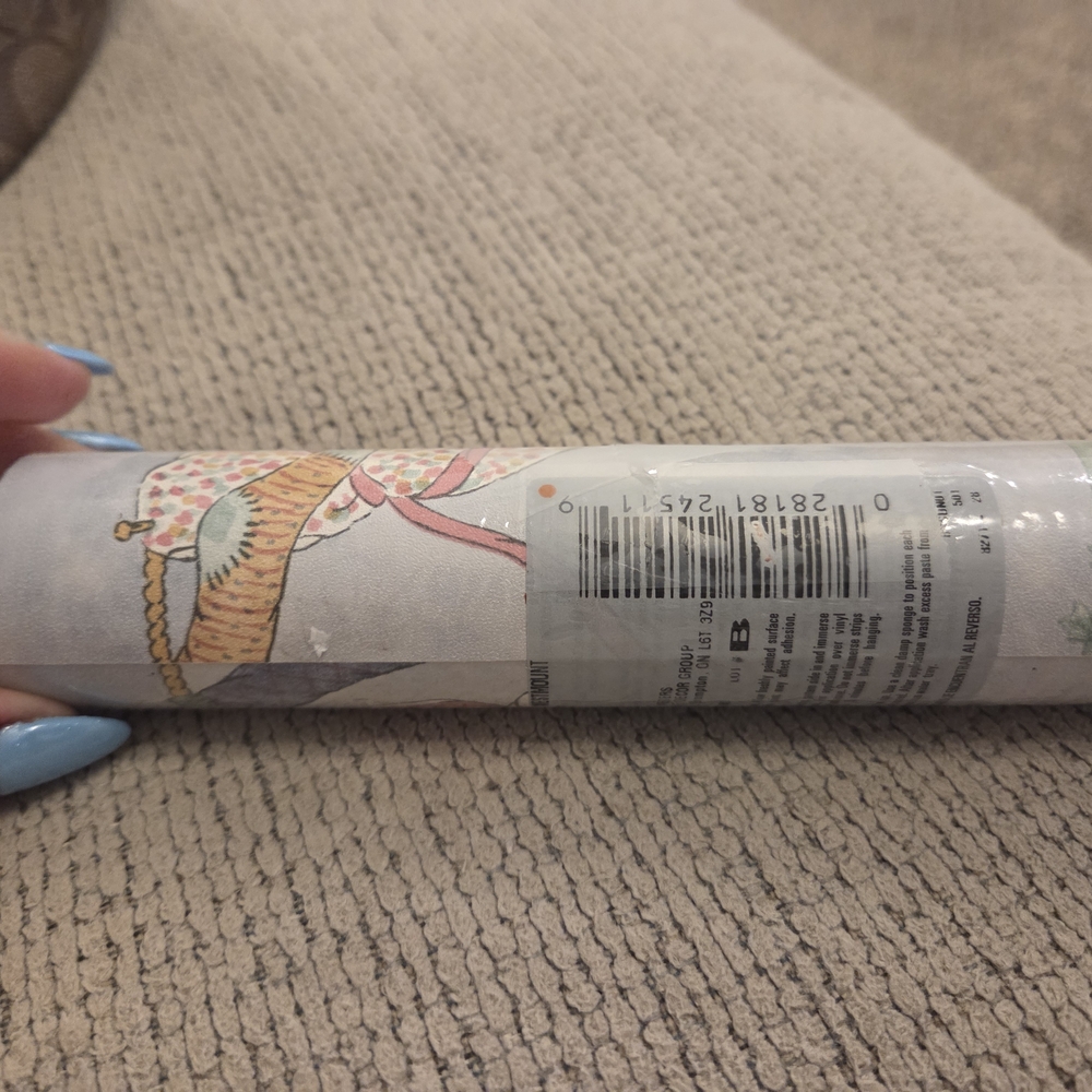 Source Unknown Gray and Pastel Laundry Wallpaper Roll